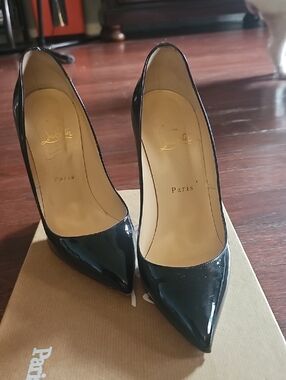Christian Louboutin Black Patent Pointed Toe Pumps